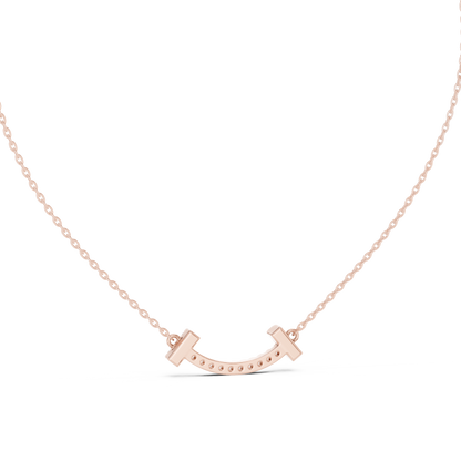 Aurora Diamond Smile Pendant Necklace