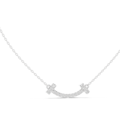 Aurora Diamond Smile Pendant Necklace