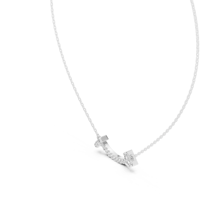 Aurora Diamond Smile Pendant Necklace