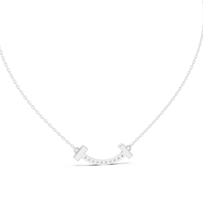 Aurora Diamond Smile Pendant Necklace