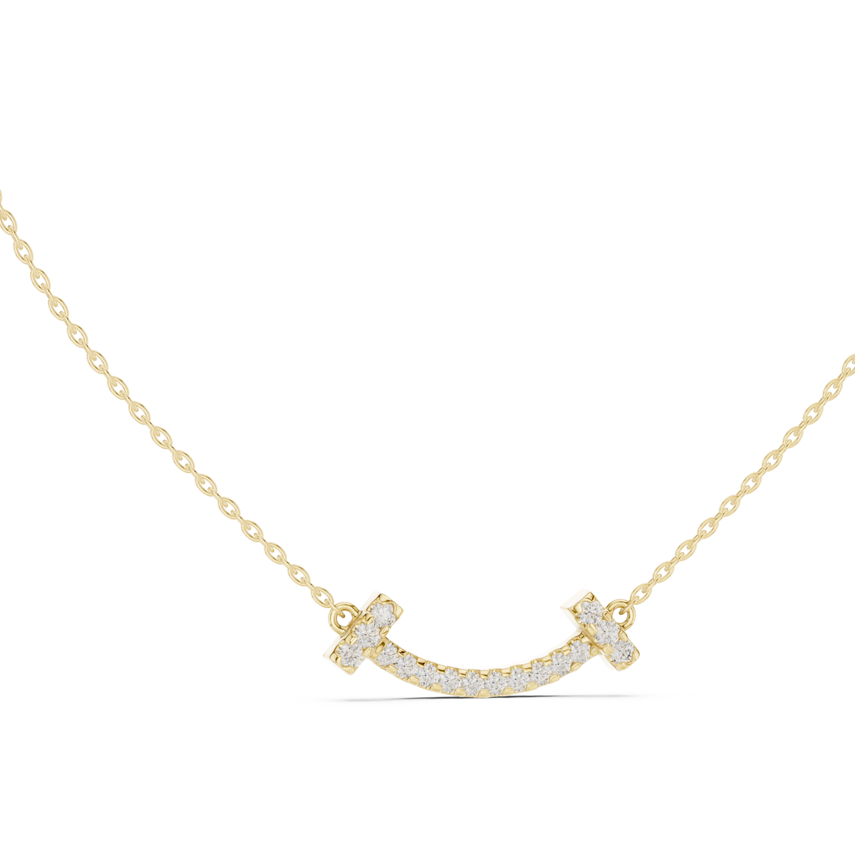 aurora diamond smile pendant necklace
