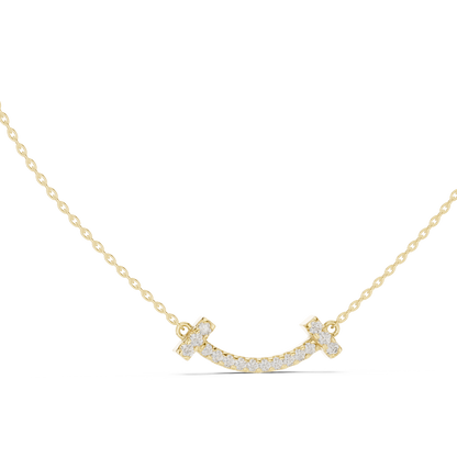 Aurora Diamond Smile Pendant Necklace