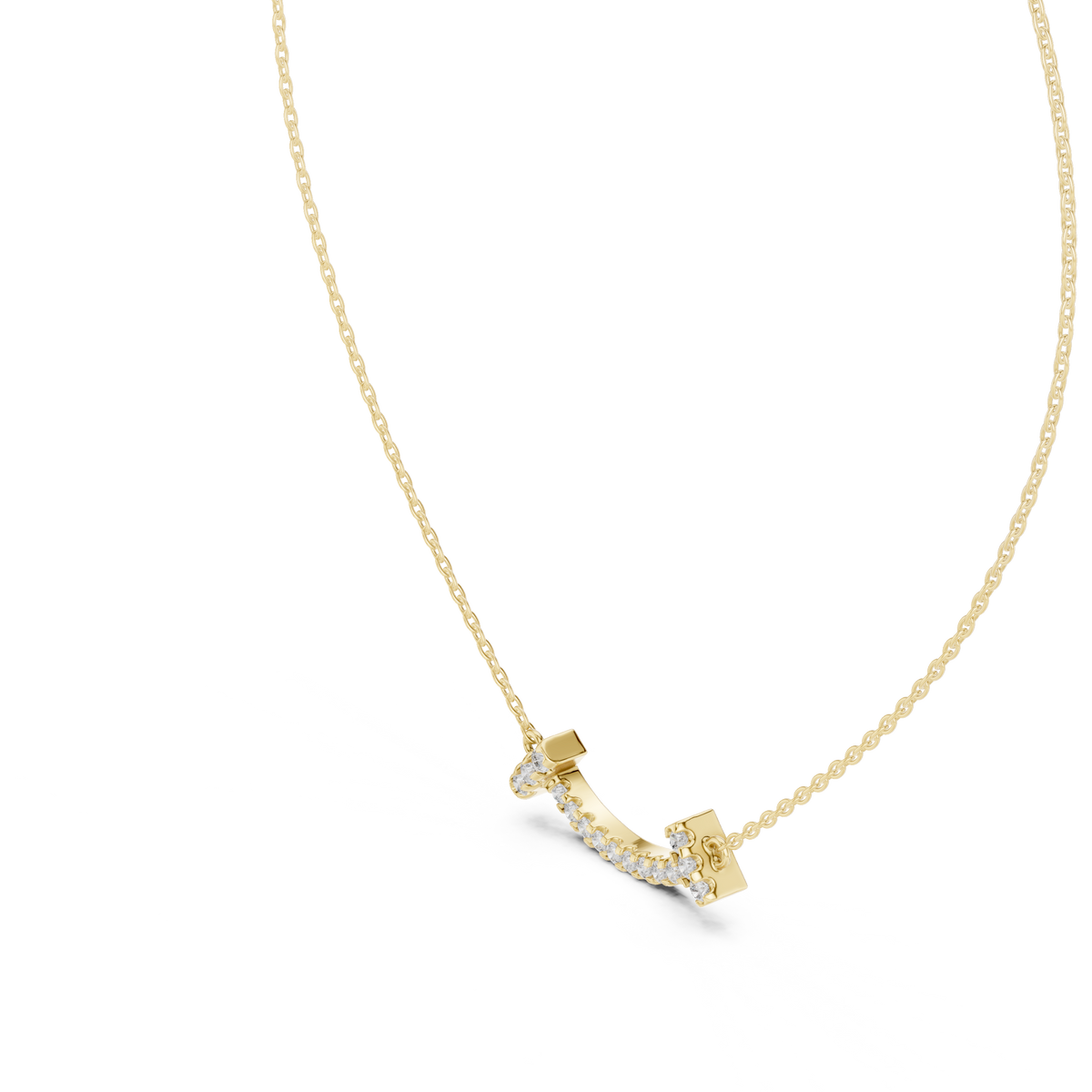 aurora diamond smile pendant necklace
