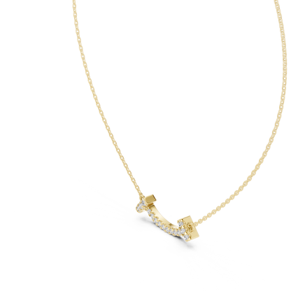 Aurora Diamond Smile Pendant Necklace