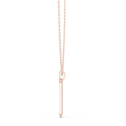 Atlas Diamond Dog Tag Pendant Necklace