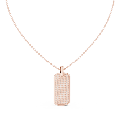 Atlas Diamond Dog Tag Pendant Necklace
