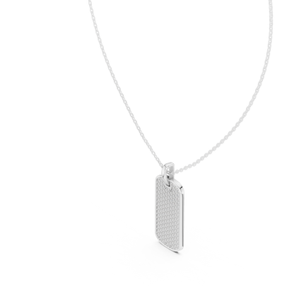 Atlas Diamond Dog Tag Pendant Necklace