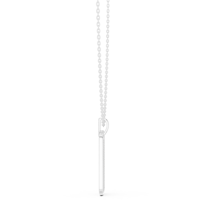 Atlas Diamond Dog Tag Pendant Necklace