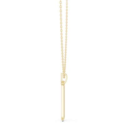 Atlas Diamond Dog Tag Pendant Necklace