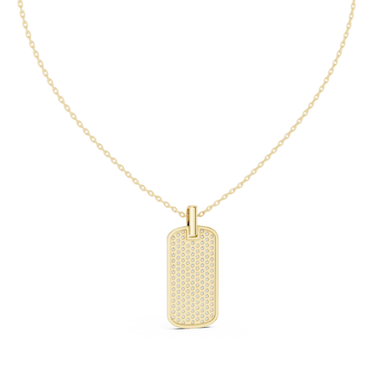 Atlas Diamond Dog Tag Pendant Necklace