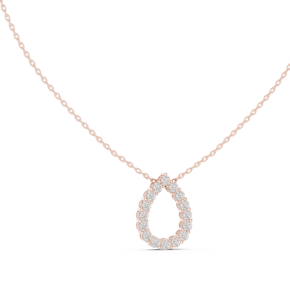 Seraphina Pear Halo Diamond Pendant Necklace