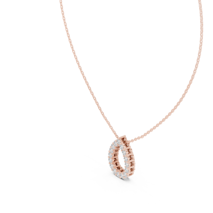 Seraphina Pear Halo Diamond Pendant Necklace