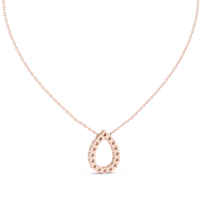 Seraphina Pear Halo Diamond Pendant Necklace