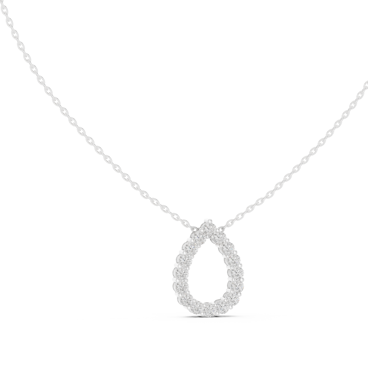 seraphina pear halo diamond pendant necklace