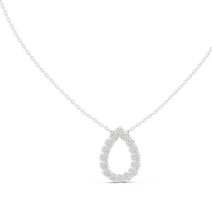 Seraphina Pear Halo Diamond Pendant Necklace