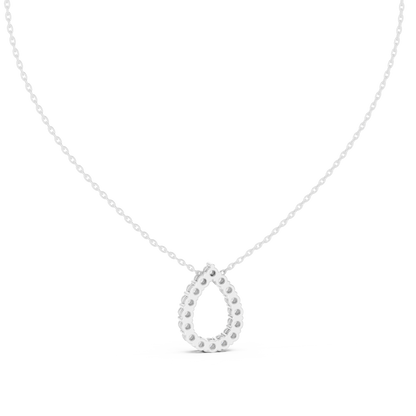Seraphina Pear Halo Diamond Pendant Necklace