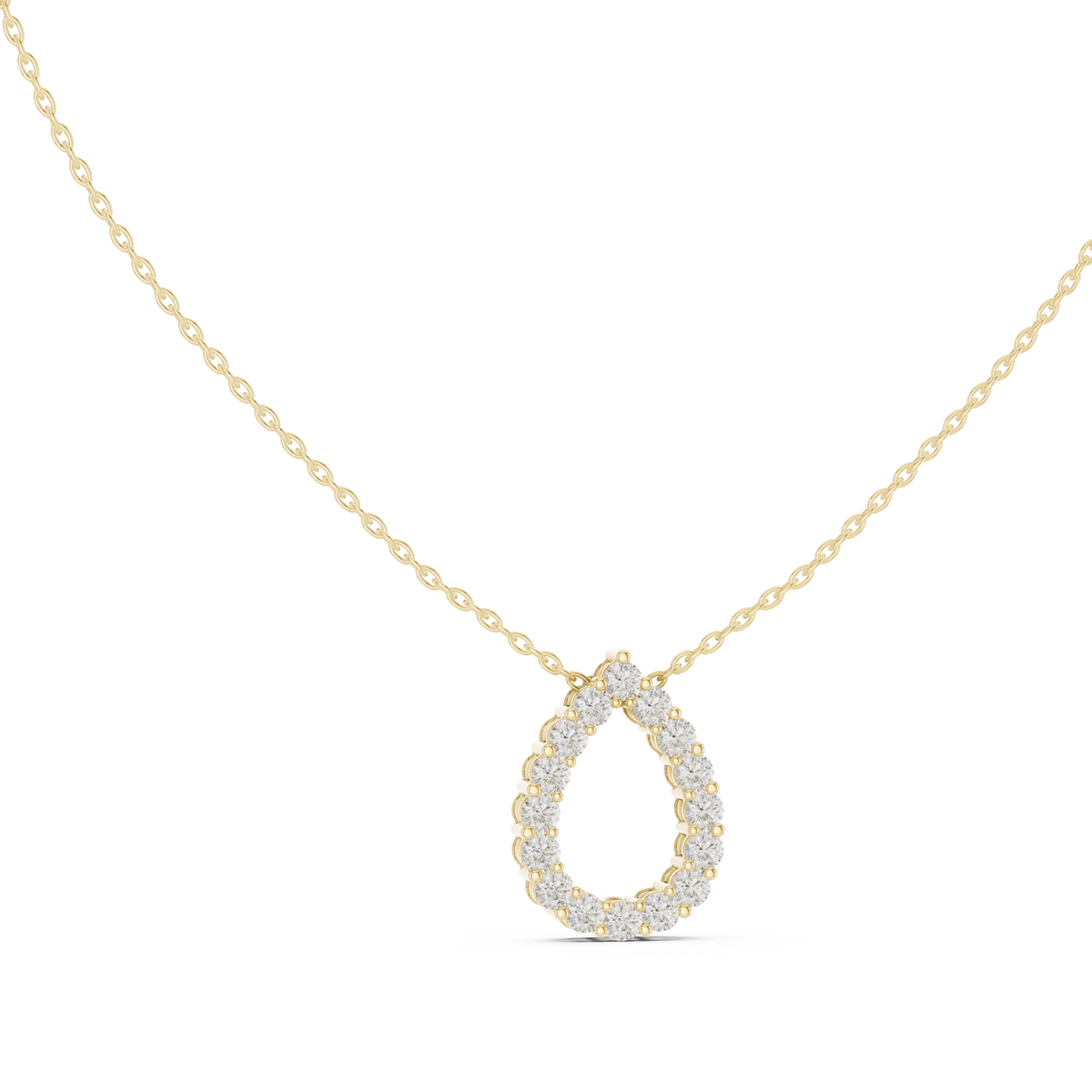seraphina pear halo diamond pendant necklace