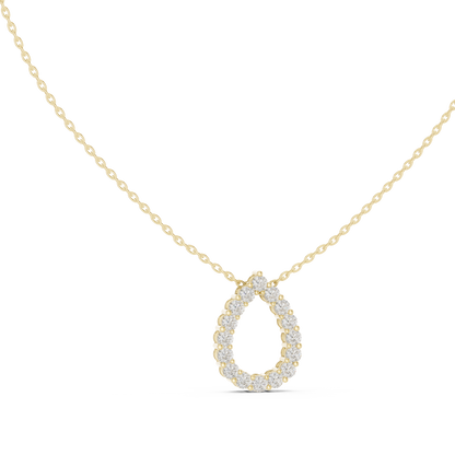Seraphina Pear Halo Diamond Pendant Necklace
