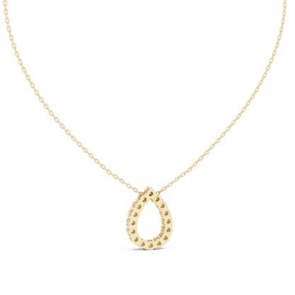 Seraphina Pear Halo Diamond Pendant Necklace