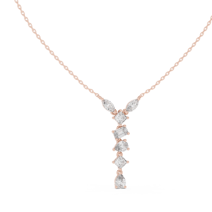 Aurora Graduated Diamond Drop Pendant Necklace