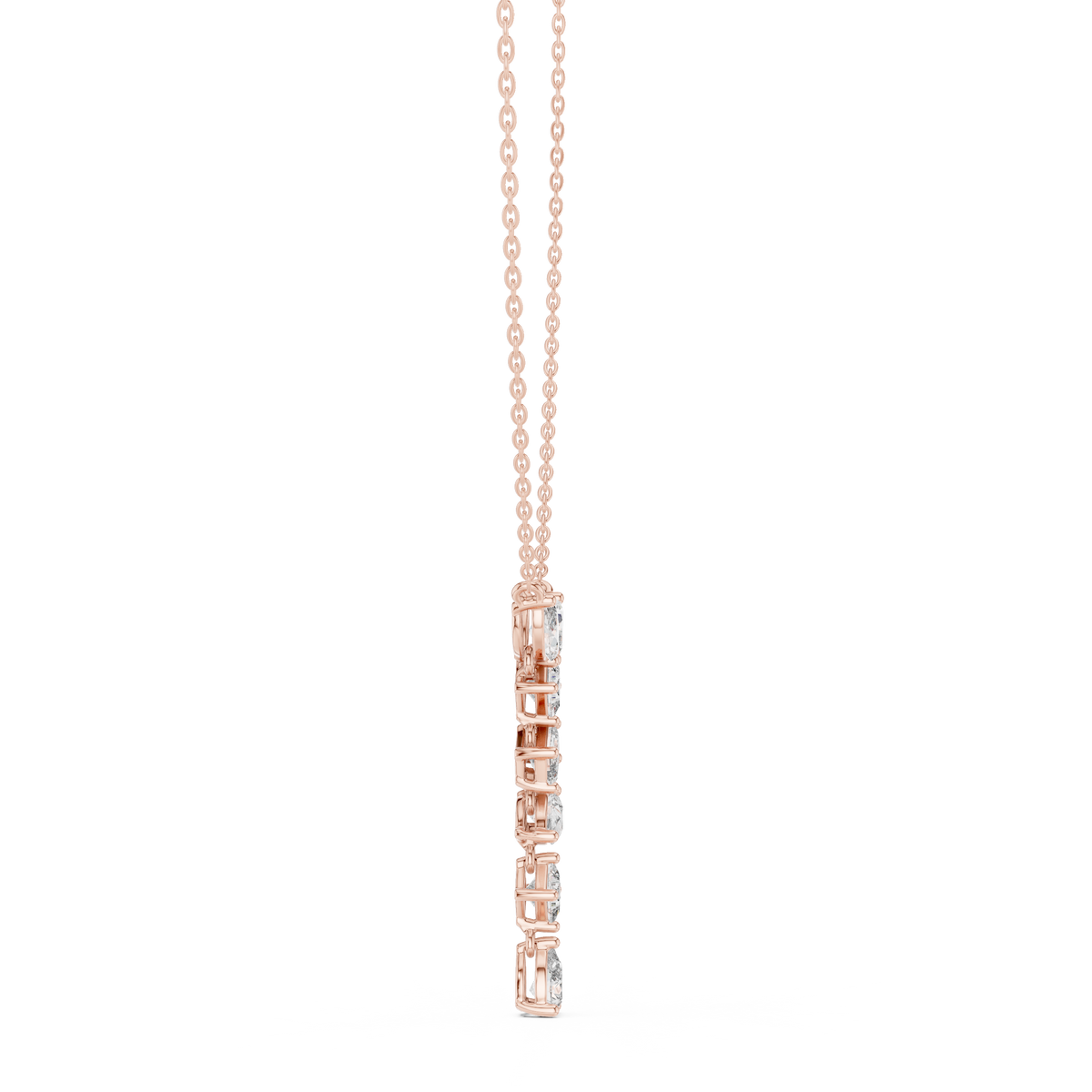 aurora graduated diamond drop pendant necklace