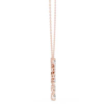 Aurora Graduated Diamond Drop Pendant Necklace