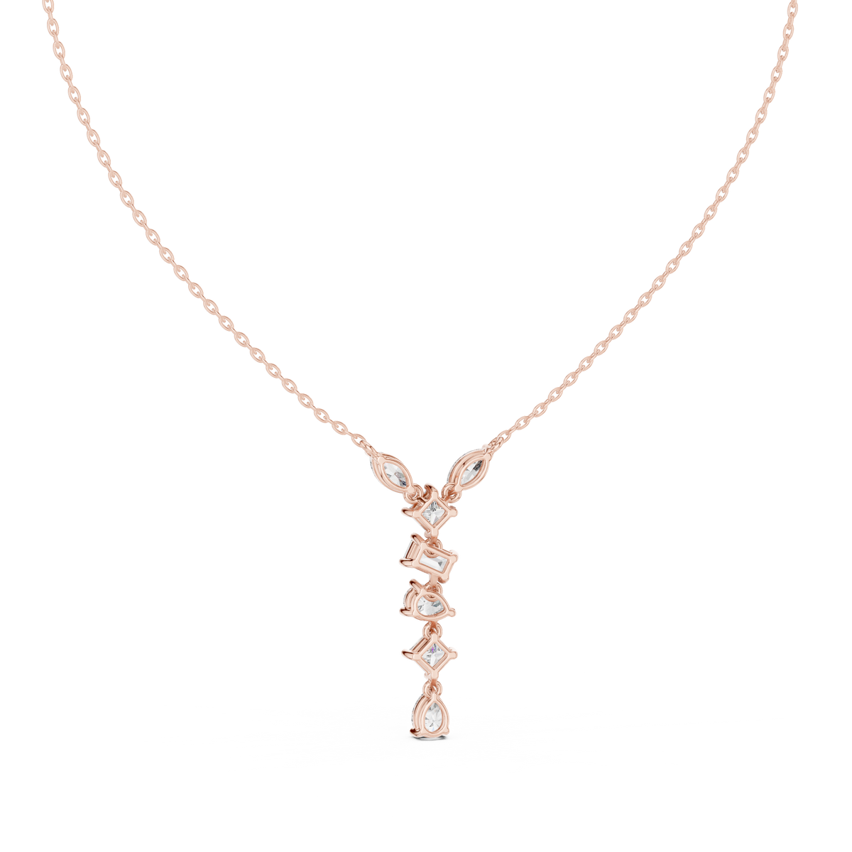 aurora graduated diamond drop pendant necklace