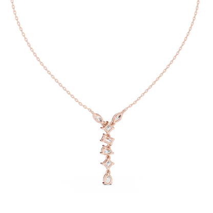 Aurora Graduated Diamond Drop Pendant Necklace