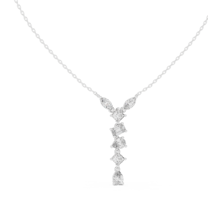 Aurora Graduated Diamond Drop Pendant Necklace