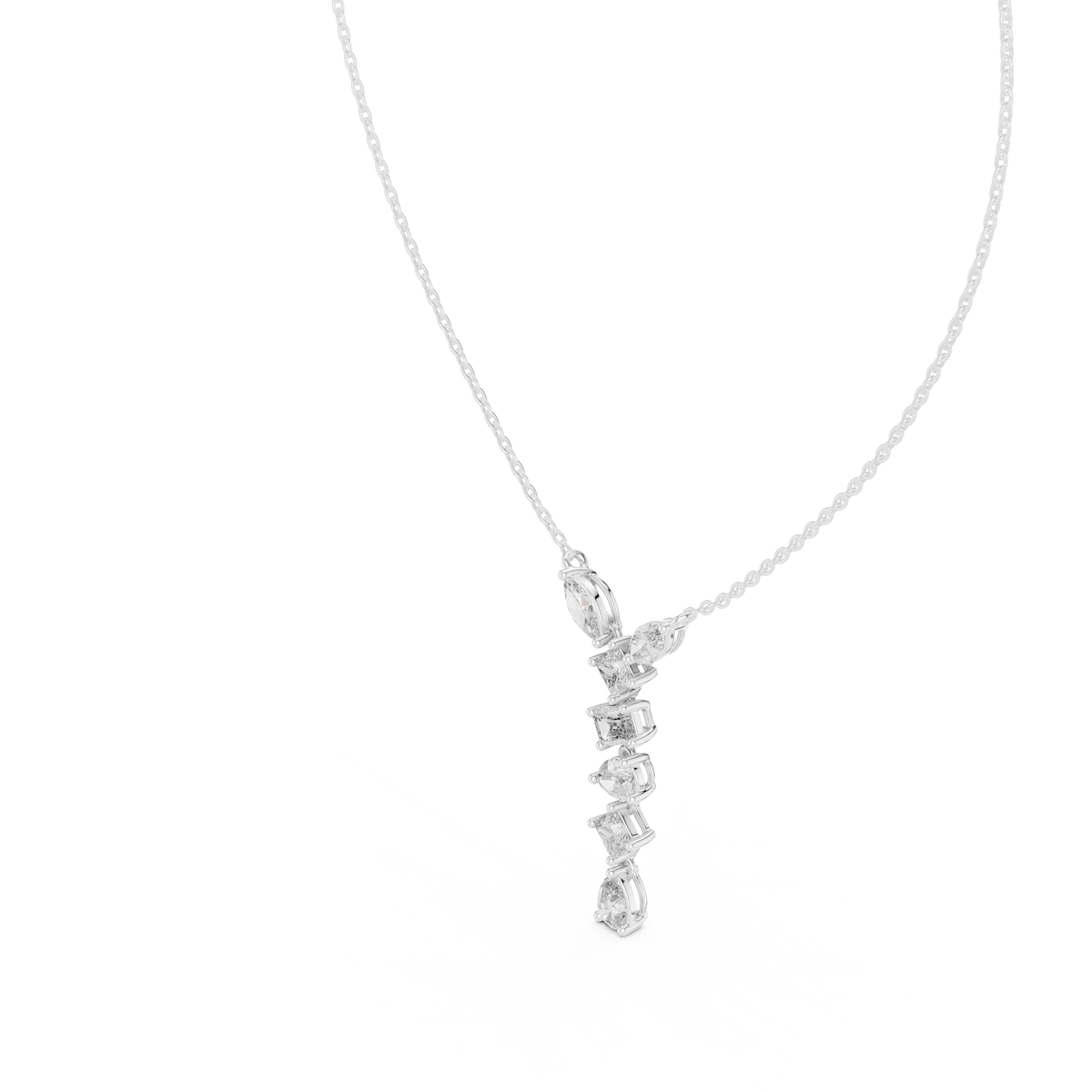 aurora graduated diamond drop pendant necklace