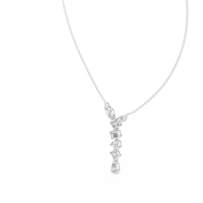 Aurora Graduated Diamond Drop Pendant Necklace