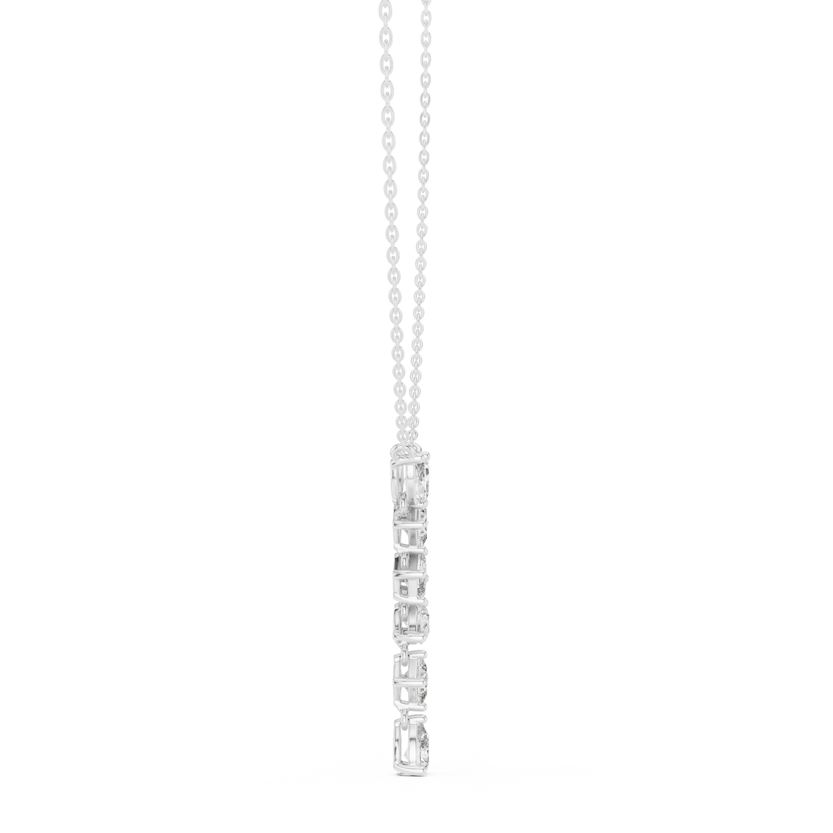 aurora graduated diamond drop pendant necklace