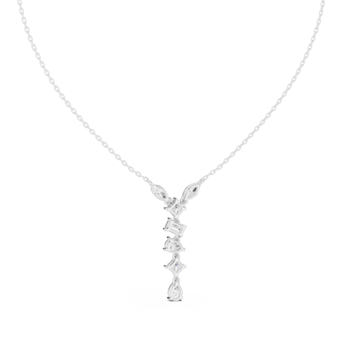 aurora graduated diamond drop pendant necklace