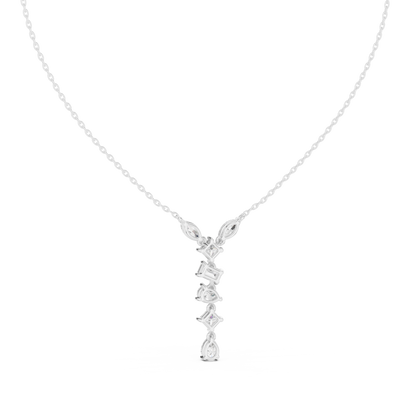 Aurora Graduated Diamond Drop Pendant Necklace