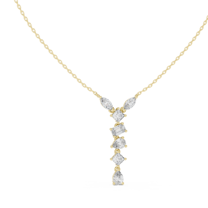 Aurora Graduated Diamond Drop Pendant Necklace