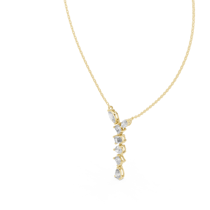 Aurora Graduated Diamond Drop Pendant Necklace