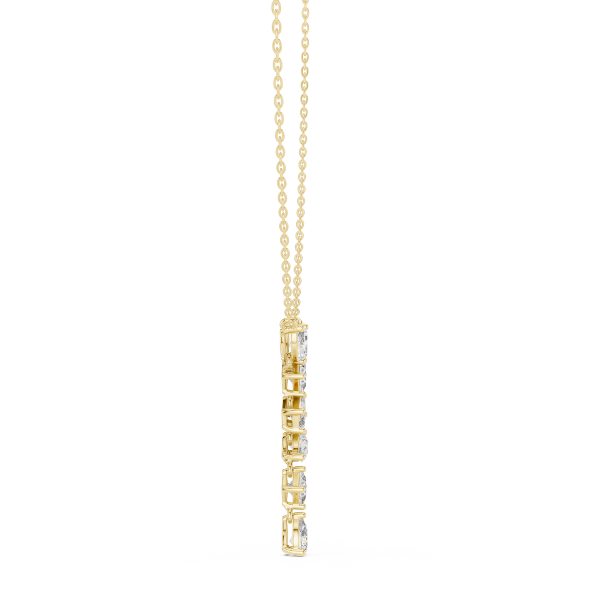 aurora graduated diamond drop pendant necklace