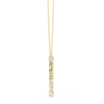 Aurora Graduated Diamond Drop Pendant Necklace