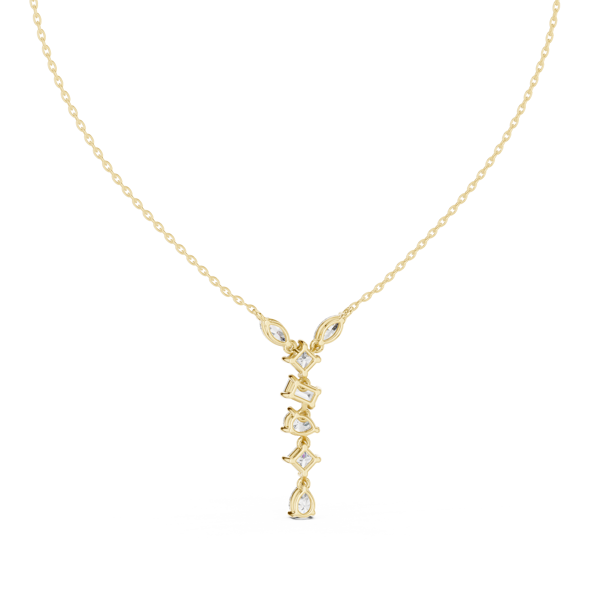 aurora graduated diamond drop pendant necklace