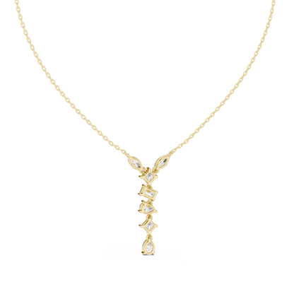Aurora Graduated Diamond Drop Pendant Necklace