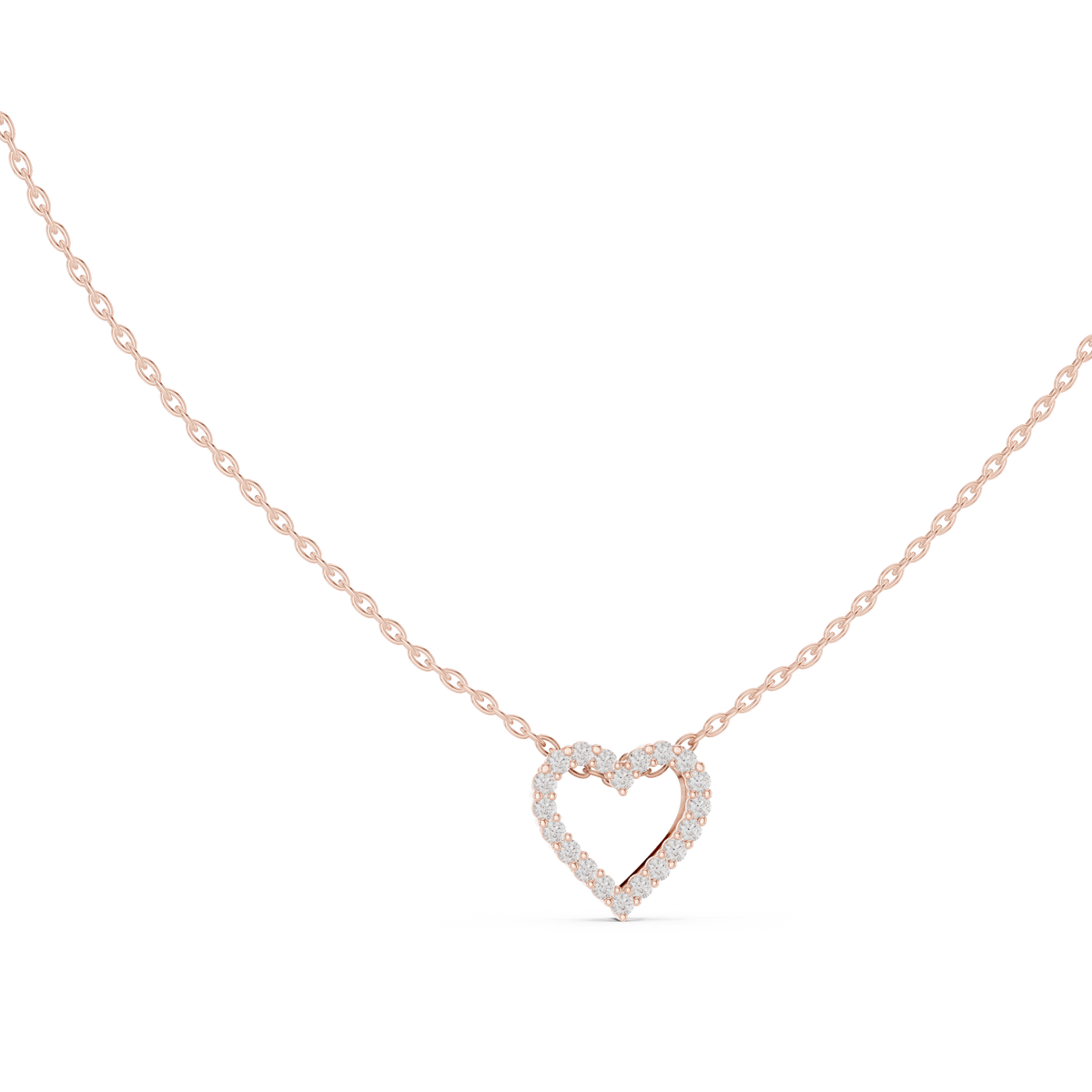 verona open heart diamond necklace