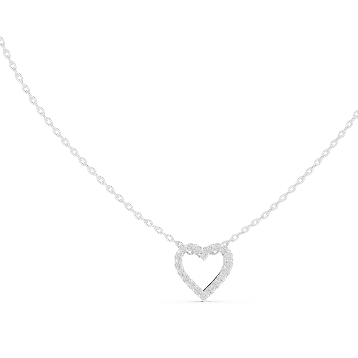 verona open heart diamond necklace