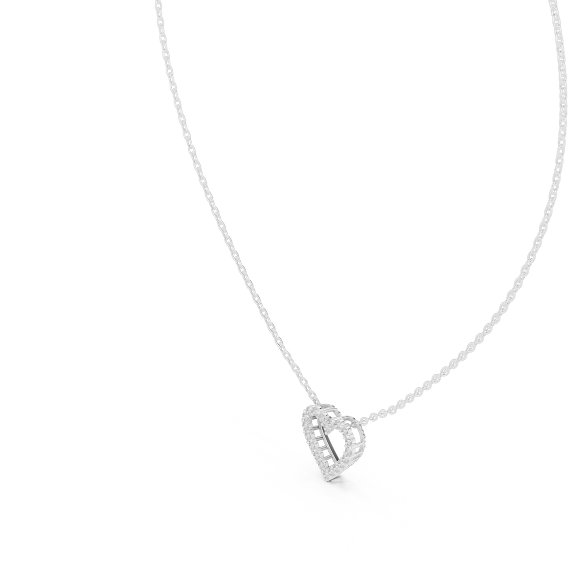 verona open heart diamond necklace
