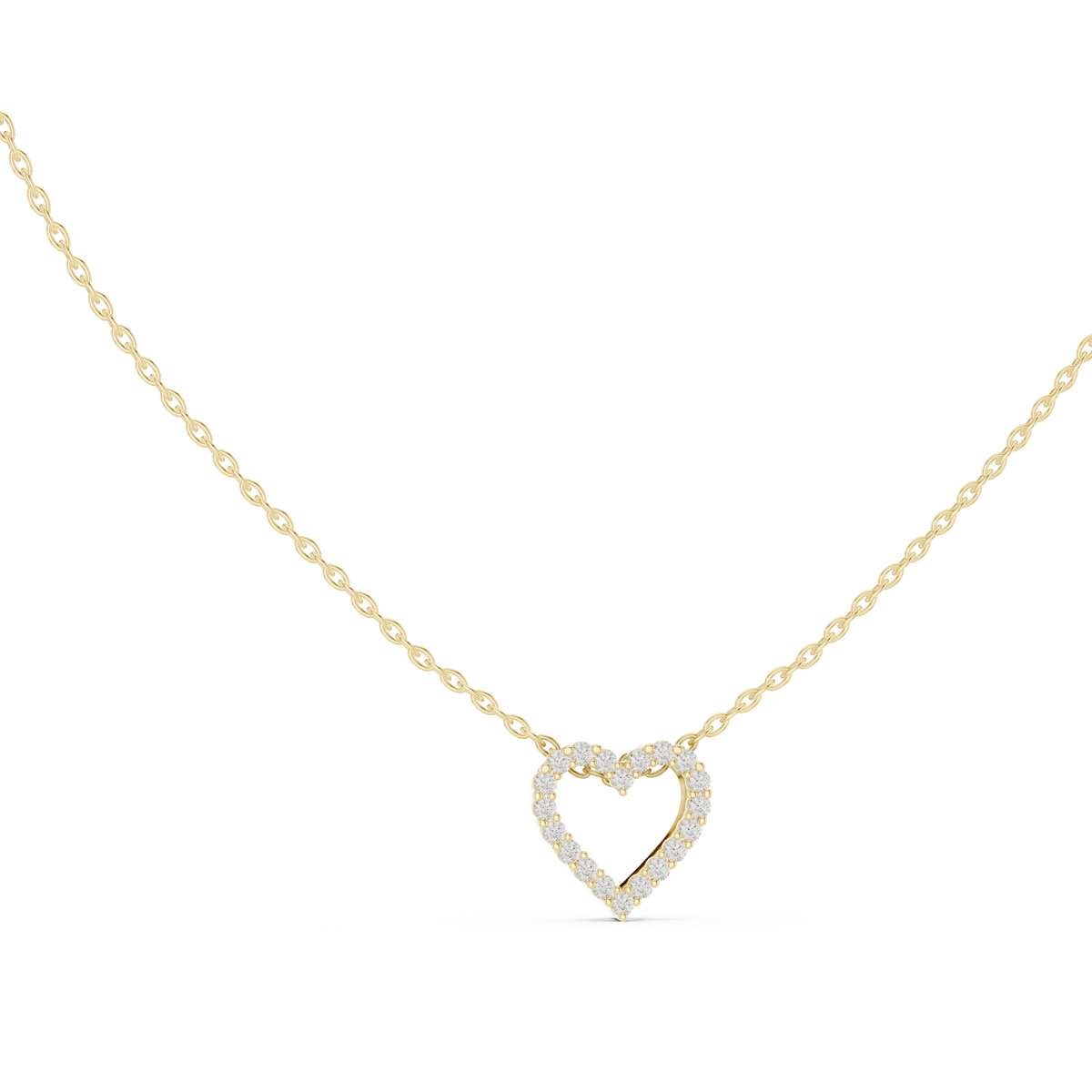 verona open heart diamond necklace