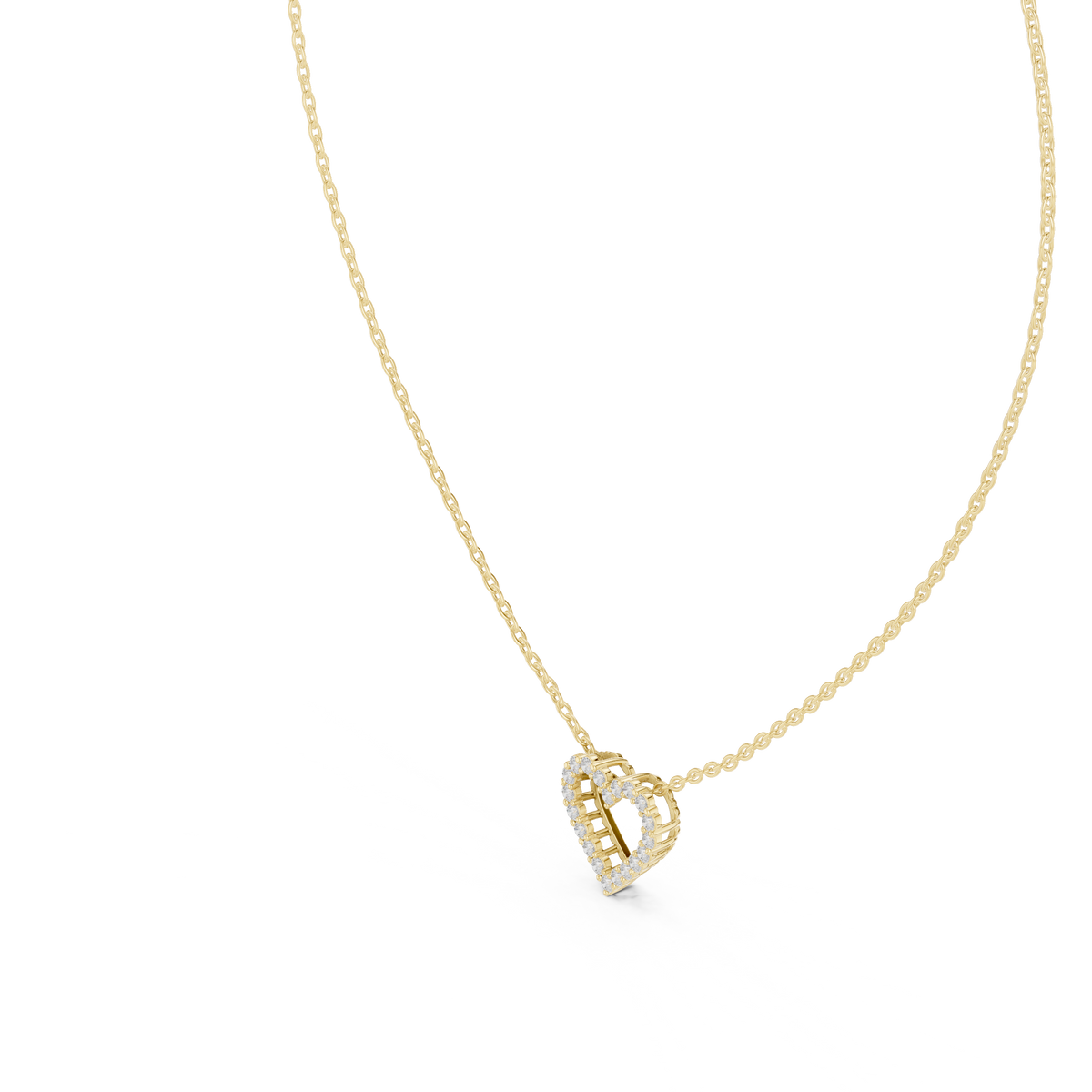 verona open heart diamond necklace
