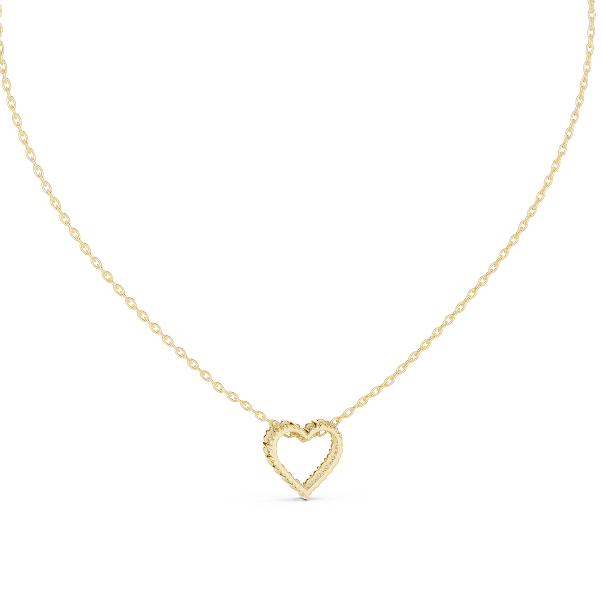 verona open heart diamond necklace