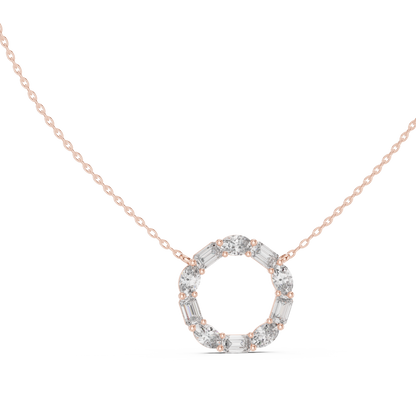 Celeste Circle Diamond Pendant Necklace