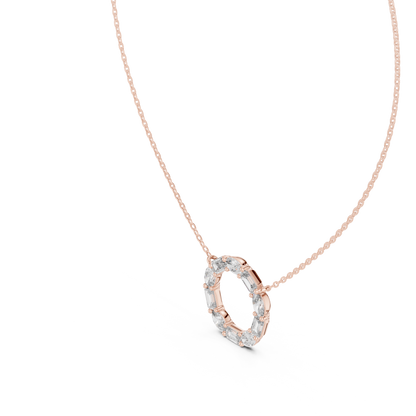 Celeste Circle Diamond Pendant Necklace