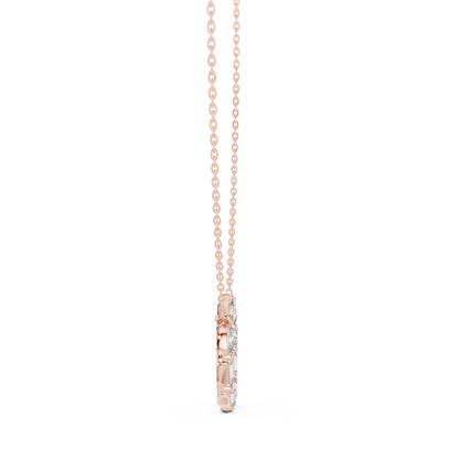 Celeste Circle Diamond Pendant Necklace