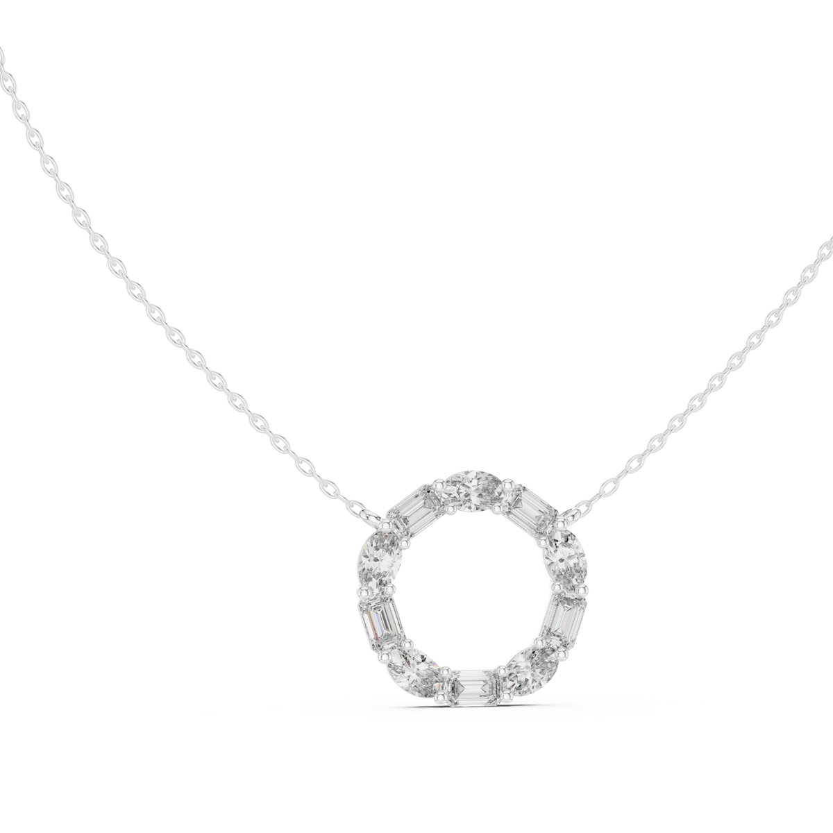 celeste circle diamond pendant necklace